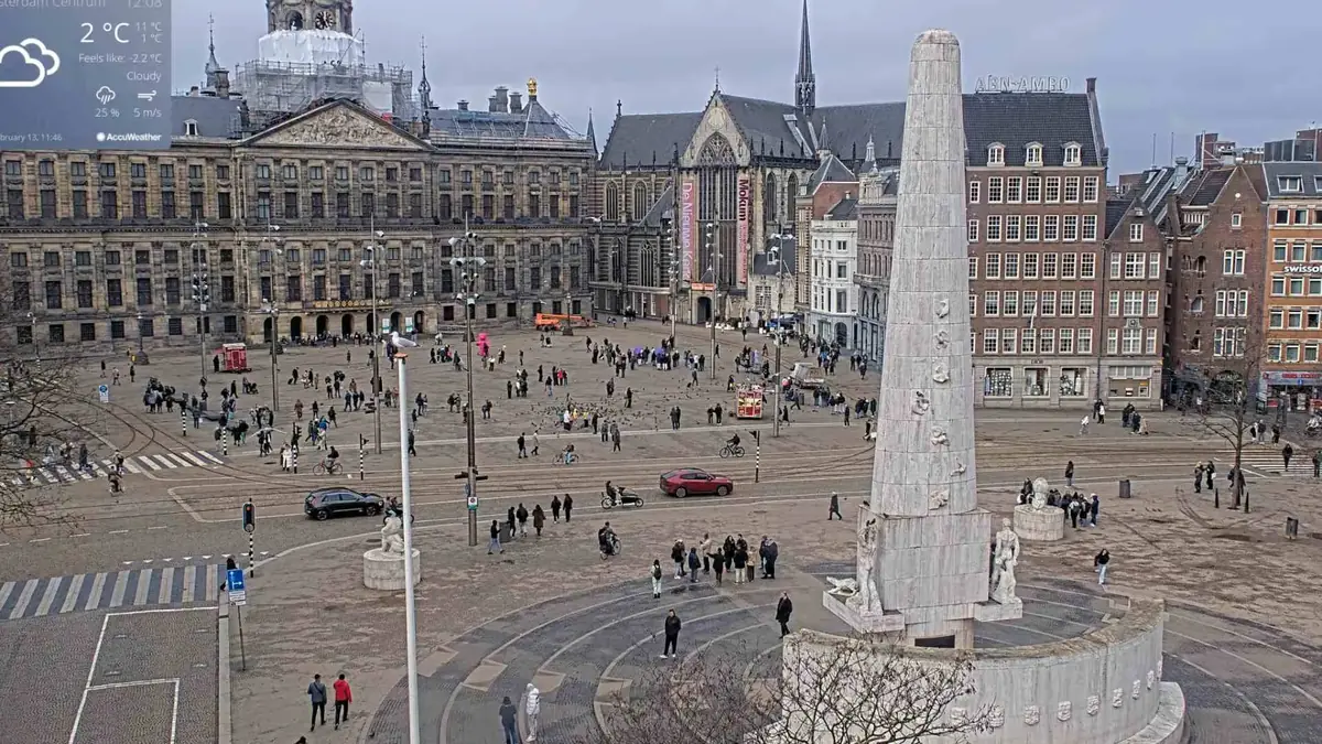 Amsterdam Dam Square Live Camera - Amsterdam, Netherlands