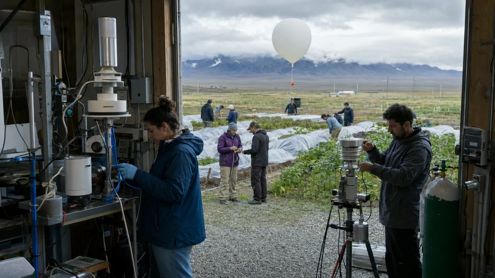 Illustration of scientists monitoring the volcano's every move. Illustration: EarthLive.TV
