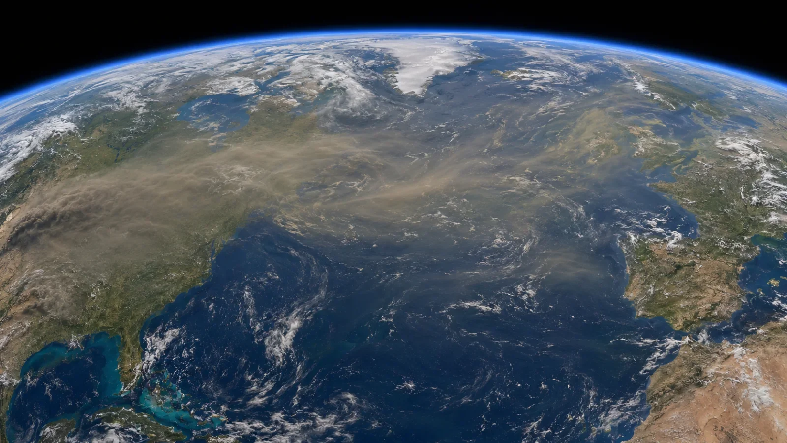Illustration of fine ash drifting across the Atlantic toward Europe. Illustration: EarthLive.TV